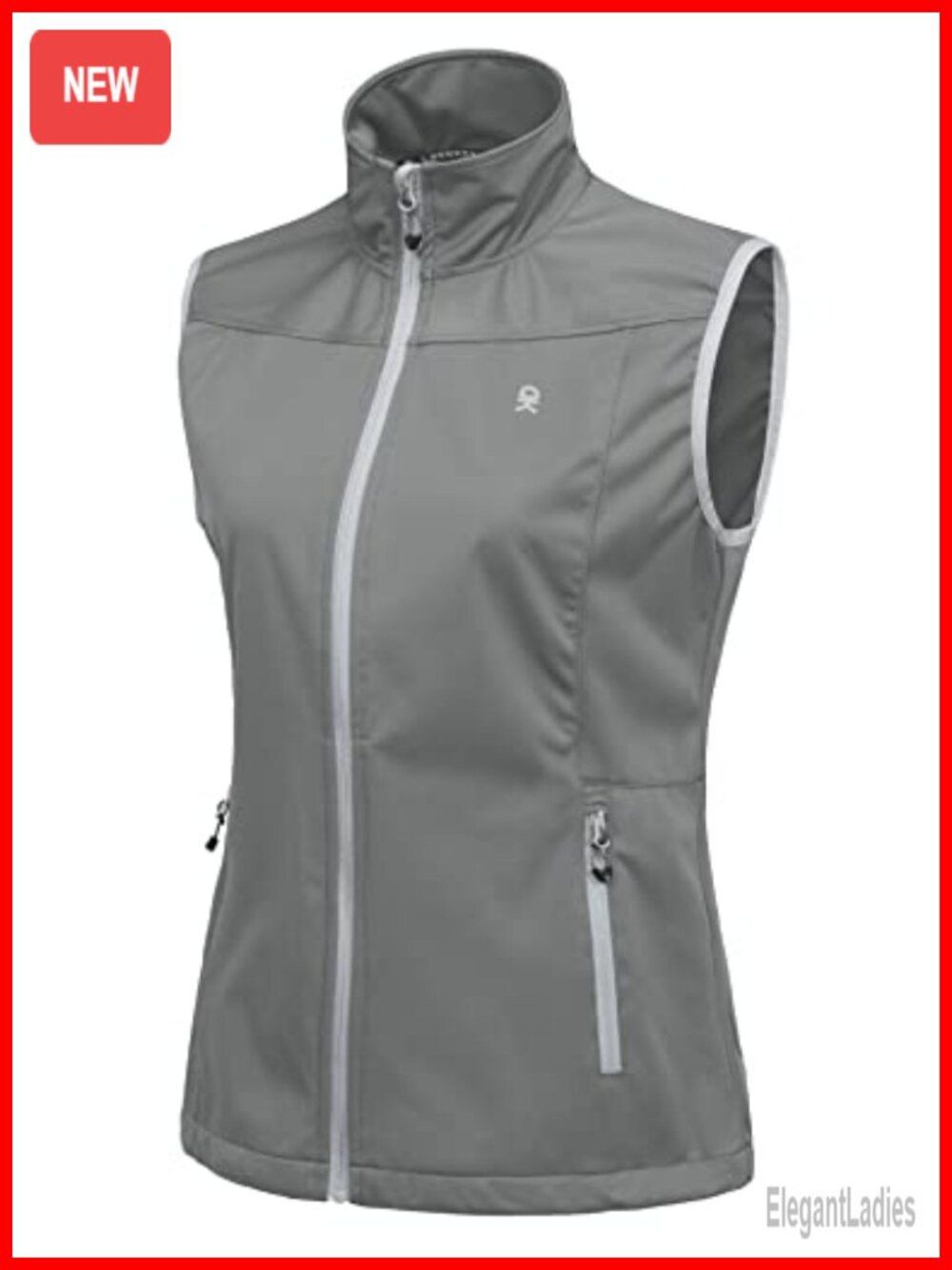 Lightweight Windproof Softshell Vest Water-Resistant Breathable Zip-Up